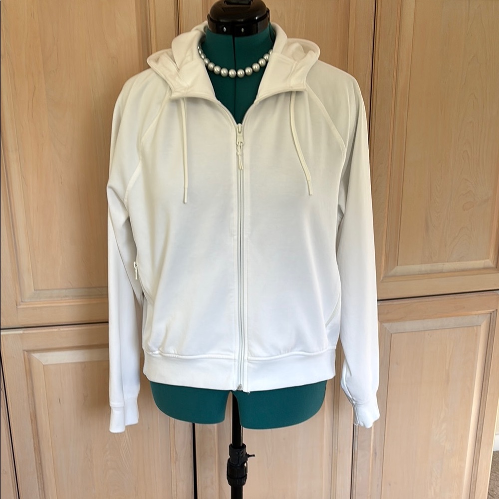 Old Navy White Bomber Jacket Classic Cotton Blend